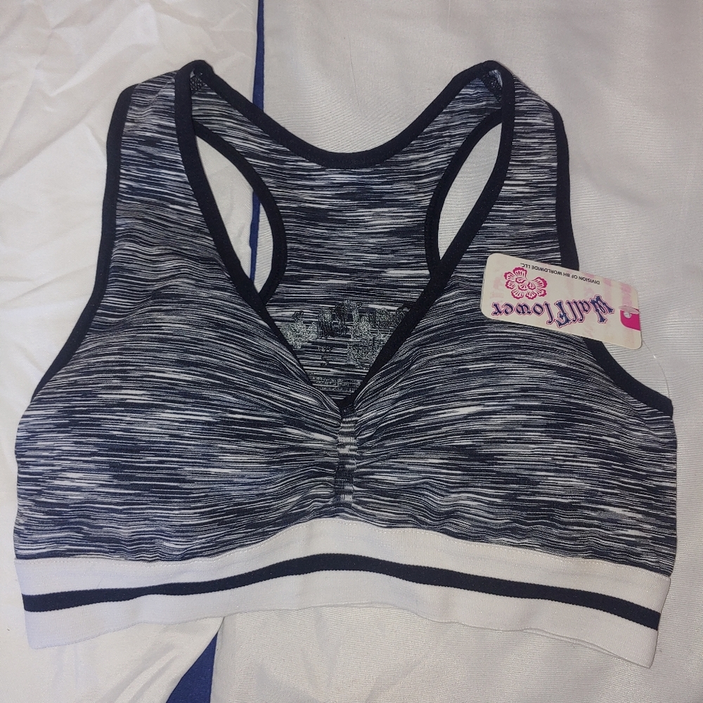 Wallflower sports bra or yoga top black white size small
